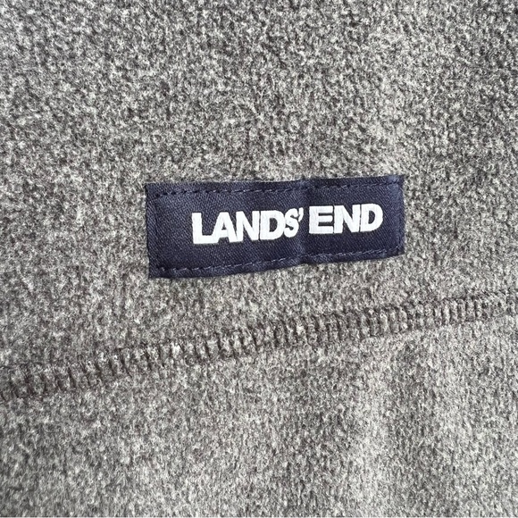 NWT Lands’ End Men’s Oeko-Tex Grey Fleece Quarter Zip Pullover, XL - Picture 4 of 10